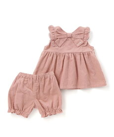 SLAP SLIP BABY 花柄無地コーデュロイ肩フリルリボンモチーフワンピース+ブルマセットアップベビー(70~80cm) ベベ オンライン ストア マタニティウェア・ベビー用品 ベビートップス ピンク ホワイト【送料無料】