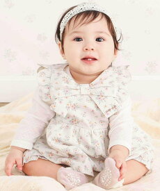 SLAP SLIP BABY 花柄無地コーデュロイ肩フリルリボンモチーフワンピース+ブルマセットアップベビー(70~80cm) ベベ オンライン ストア マタニティウェア・ベビー用品 ベビートップス ピンク ホワイト【送料無料】
