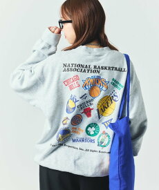 【SALE／30%OFF】FREAK'S STORE NBA 別注ランダムチーム バックロゴ クルーネックスウェット 25AW フリークスストア トップス スウェット・トレーナー ネイビー グレー イエロー【送料無料】