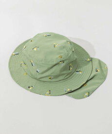 【SALE／10%OFF】branshes 日よけ付き刺しゅうハット ブランシェス 帽子 ハット ベージュ ホワイト ピンク グリーン