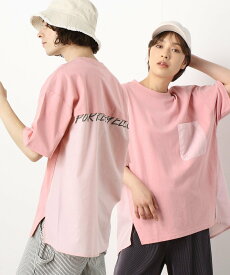 【SALE／40%OFF】Purple&Yellow バックロゴプリント布帛切替ワイドTシャツ コムサイズム トップス カットソー・Tシャツ ピンク ホワイト ブラック グリーン グレー