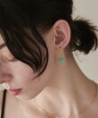 【 金属アレルギー対応 】 オーバルストーン フックピアス サージカルステンレス