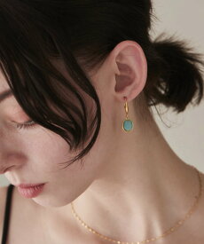 【SALE／27%OFF】ciite' 【 金属アレルギー対応 】 オーバルストーン フックピアス サージカルステンレス シーテ アクセサリー・腕時計 ピアス ホワイト グリーン パープル ブラウン ブラック