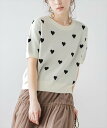 【SALE／17%OFF】La-gemme ハート柄ニットプルオーバー ラジュール トップス ニット ブラック グレー ホワイト