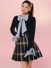 【SALE／50%OFF】SNIDEL ボウタイドッキングニットプルオーバー スナイデル トップス ニット ネイビー ブラック グレー【送料無料】