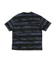 総柄ボーダー半袖Tシャツ クルーネック メンズ