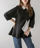 La-gemme 2Wayぺプラムトップス ラジュール トップス その他のトップス ベージュ グレー ブラック ネイビ…
