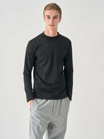 JOHN SMEDLEY オリジナルコットン天竺長袖モックネックTシャツ｜UTS921｜UNDERWEAR for MEN ジョンスメドレー トップス カットソー・Tシャツ ブラック【送料無料】