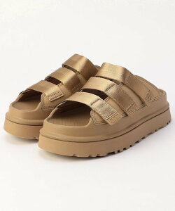 UGG ����W�J W GOLDENGLOW SLIDE �t���[�N�X�X�g�A �V���[�Y�E�C �T���_�� �x�[�W�� �u���b�N �u���[�y���������z