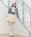 チュールフリルボリュームミニスカート