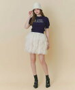 チュールフリルボリュームミニスカート
