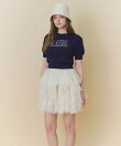 チュールフリルボリュームミニスカート