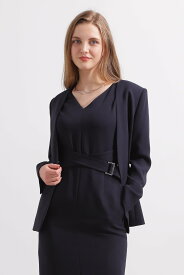 【SALE／50%OFF】PINKY&DIANNE ◆オックスノーカラージャケット ピンキー アンド ダイアン ジャケット・アウター テーラードジャケット・ブレザー ベージュ ネイビー【送料無料】