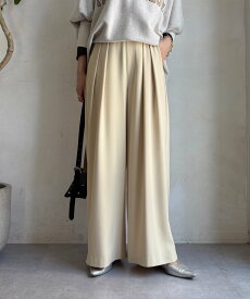 DouDou 【累計販売数3万枚突破/20色4サイズ展開!】タックワイドパンツ ドゥドゥ パンツ その他のパンツ グレー ブラウン カーキグリーン ワインレッド ピンク パープル ブラック イエロー ベージュ ホワイト ネイビー ブルー【送料無料】