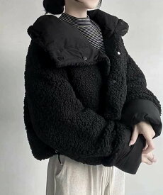 【SALE／30%OFF】miniministore ボアブルゾン リバーシブル中綿ジャケット ミニミニストア ジャケット・アウター その他のジャケット・アウター ブラック ベージュ ホワイト ピンク【送料無料】