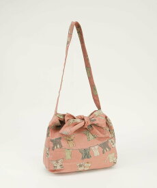 【SALE／50%OFF】Mademoiselle NON NON 60/1リネン LAUNDRY柄バッグ マドモアゼルノンノン バッグ その他のバッグ オレンジ カーキグリーン【送料無料】