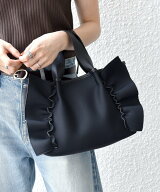 SHIPS any 《一部追加予約》フリル ギャザー コンビ トート バッグ シップス バッグ トートバッグ パープ…