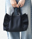 《追加予約》フリル ギャザー コンビ トート バッグ