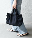 《追加予約》フリル ギャザー コンビ トート バッグ