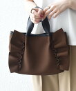 《追加予約》フリル ギャザー コンビ トート バッグ