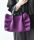 《追加予約》フリル ギャザー コンビ トート バッグ