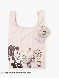 【SALE／30%OFF】Afternoon Tea LIVING 【WEB限定】ポーチ付きショッピングバッグ/PEANUTS アフタヌーンティー・リビング バッグ エコバッグ・サブバッグ ピンク