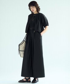 【SALE／30%OFF】23区 【撥水性/接触冷感/洗える】ストレッチタイプライター オールインワン ニジュウサンク オールインワン・オーバーオール オーバーオール・サロペット ベージュ ブラック【送料無料】