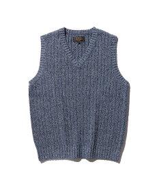 【SALE／50%OFF】BEAMS PLUS コットン リネン アラン ベスト ビームス アウトレット トップス ベスト・ジレ ネイビー ベージュ グリーン【送料無料】