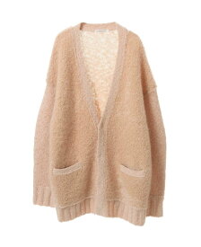 【SALE／50%OFF】martinique CURRENTAGE/wool alpaca Carly mohair combination cardigan マルティニーク トップス カーディガン ピンク ブラウン【送料無料】