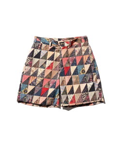 �ySALE�^50%OFF�zBEAMS PLUS Plain Front Shorts Polyester Dobby Patchwork Print �r�[���X �A�E�g���b�g �p���c ���̑��̃p���c�y���������z