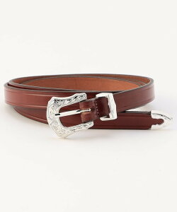 monitaly Extra Long Leather Belt with 3-pc Silver Buckle Set 25AW �t���[�N�X�X�g�A �t�@�b�V�����G�� �x���g �u���E�� �u���b�N�y���������z