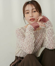 natural couture リバーシブルレーストップス ナチュラルクチュール トップス その他のトップス グレー ブラック ピンク グリーン【送料無料】