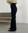 【新色ブラウン/低身長サイズあり】セミフレアデニム