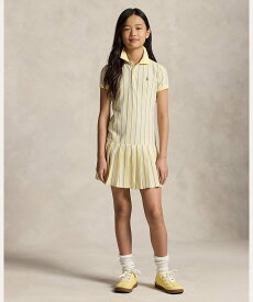 【SALE／50%OFF】POLO RALPH LAUREN (ガールズ 7才~16才)ストライプド オックスフォード メッシュ ポロ ドレス ラルフローレン ワンピース・ドレス ワンピース イエロー【送料無料】