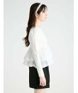 【洗える】ラッフルペプラムニットプルオーバー