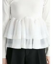 【洗える】ラッフルペプラムニットプルオーバー