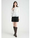 【洗える】ラッフルペプラムニットプルオーバー
