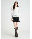 【洗える】ラッフルペプラムニットプルオーバー