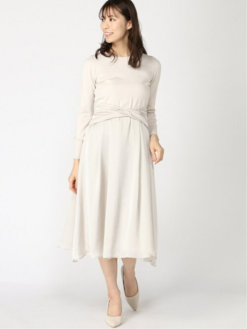 Lanvin En Bleu ウエストデザインサテンコンビニットワンピース Rakuten Fashion 楽天ファッション 旧楽天ブランドアベニュー As5126