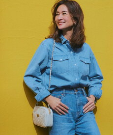 23区 L 【洗える】23区DENIM ライトダンガリー シャツ ニジュウサンク トップス シャツ・ブラウス ブルー【送料無料】