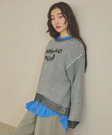 【SALE／40%OFF】niko and ... カシミリーレタリングニットプルオーバー ニコアンド トップス ニット グレー ブルー ホワイト ブラウン