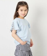 a.v.v [120-160]【接触冷感/安心の綿100%/毛玉になりにくい】レースアップスリーブTシャツ アー・ヴェ・…