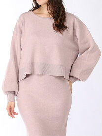 rienda Volume Sleeve Knit TOP リエンダ トップス ニット ブラック ベージュ ピンク【送料無料】