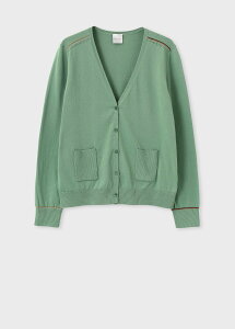 �ySALE�^30%OFF�zPaul Smith �E�B�����Y Signature Stripe �A�C���b�g �J�[�f�B�K�� �|�[���E�X�~�X �g�b�v�X �j�b�g �I�����W �z���C�g �O���[�� �u���b�N�y���������z