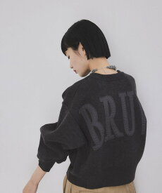 ADAM ET ROPE' FEMME 【サステナブル】ロゴパッチスウェットニット アダムエロペ トップス ニット レッド ベージュ グレー【送料無料】