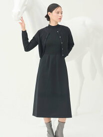 【SALE／50%OFF】CELFORD Premiumスプリングプレートパターンニットアップ セルフォード ワンピース・ドレス ワンピース ブラック【送料無料】