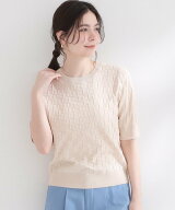 【SALE／30%OFF】OPAQUE.CLIP 柄編みハーフスリーブニット【洗濯機OK/抗ピル】 オペークドットクリップ …