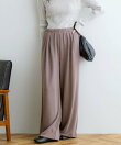 裏毛タックワイドパンツ