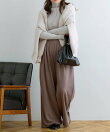 裏毛タックワイドパンツ