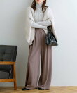 裏毛タックワイドパンツ